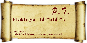 Plakinger Tóbiás névjegykártya